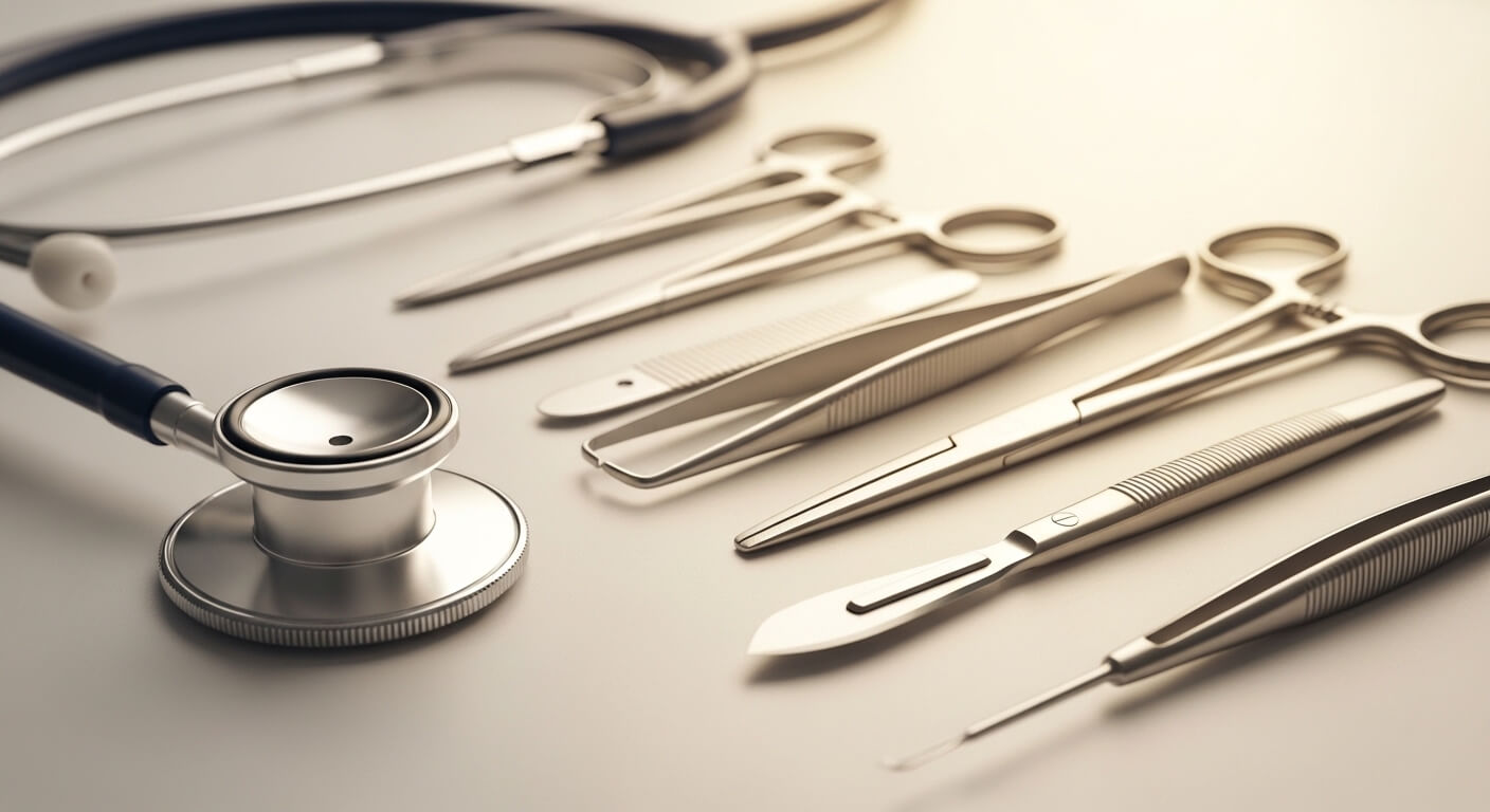 Moderne dierenartspraktijk wachtkamer met schone behandeltafel en medische apparatuur