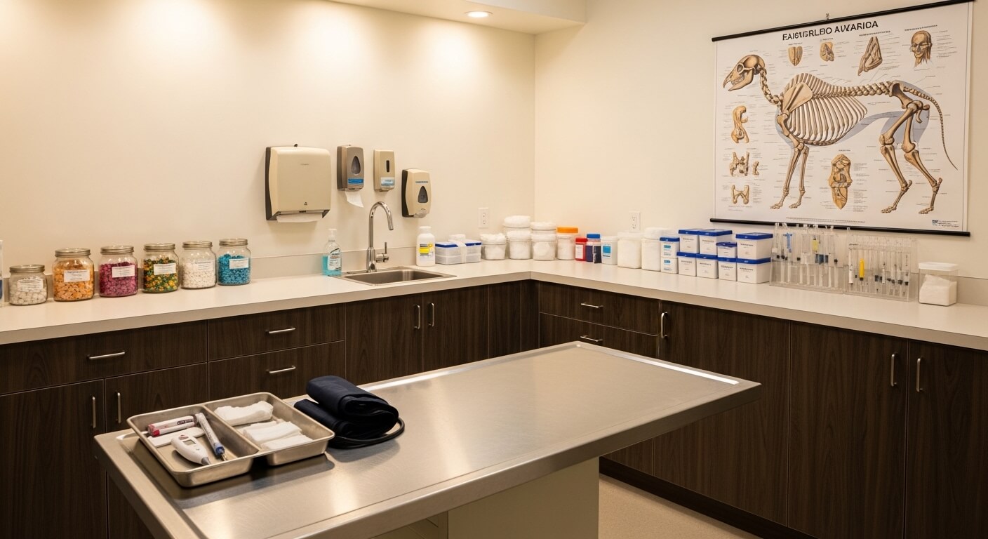 Dierenartspraktijk onderzoeksruimte