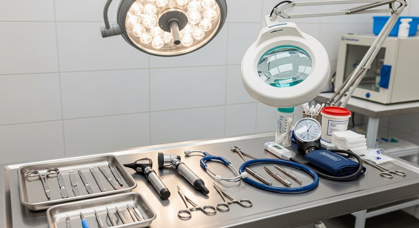 Onderzoekstafel in een dierenartspraktijk