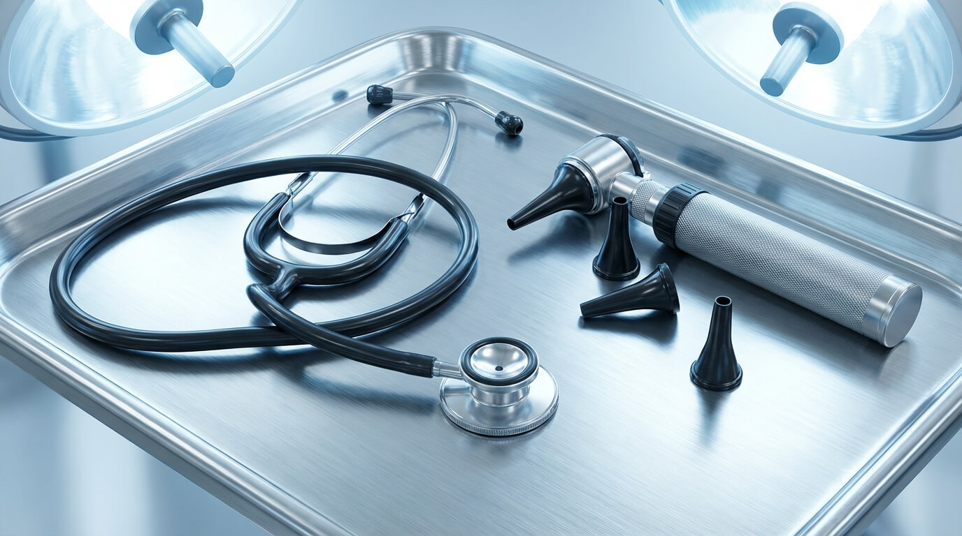 Dierenartsinstrumenten op een schone werkplek