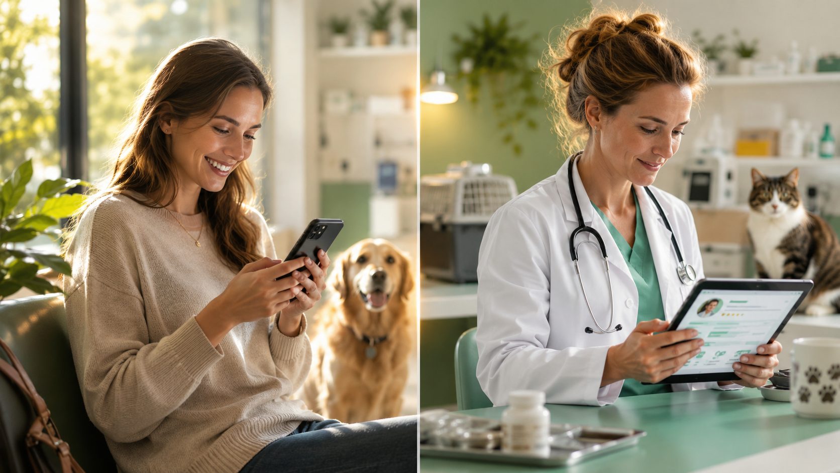 Klant en dierenarts verbonden via CRM